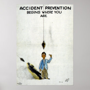 Vintage Världskrig II Säkerhet Poster