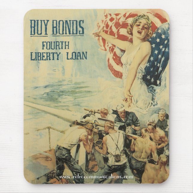 Vintage Världskrig l Krig Bond Poster Musmatta (Framsidan)