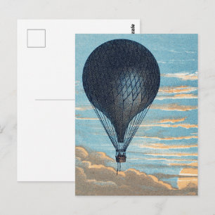 Vintage varmluftsballong himmel barnkammardekor ko vykort