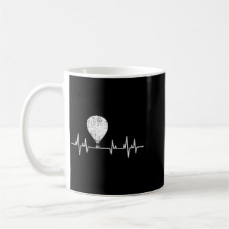 Vintage varmluftsballong Hjärtats slag Ecg Kärlek Kaffemugg