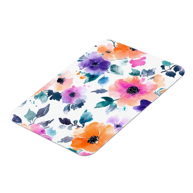 Vintage vårträdgård akvarell blomster magnet (Vänstra Sidan)