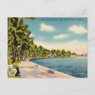 Vintage Väster Beach, Florida Vykort