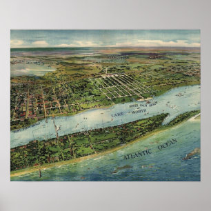 Vintage Väster Sjö Worth Poster
