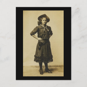 Vintage västerländsk cowgirl-fotografi vykort