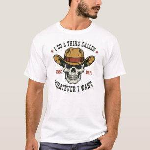 Vintage västern cowboy skalle illustration – Retro T Shirt
