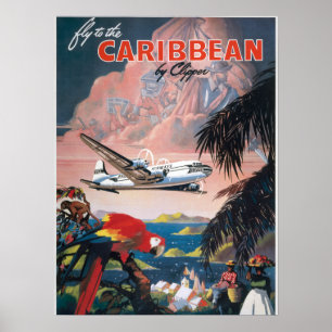 Vintage Västindiens reseaffisch Poster