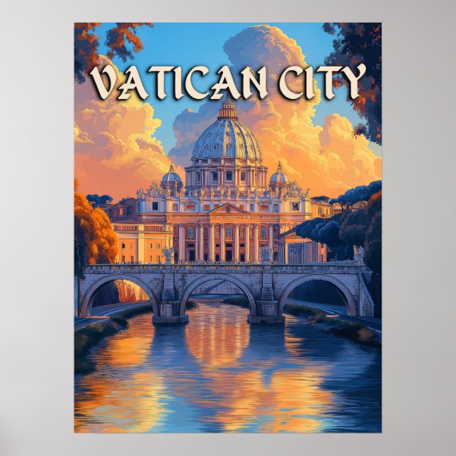 Vintage Vatican City Travel Poster (Framsidan)