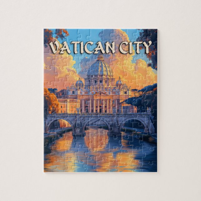 Vintage Vatican City Travel Pussel (Vertikal)