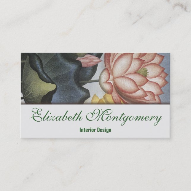 Vintage Vatten Lillies Professionell Affärskort Visitkort (Framsida)