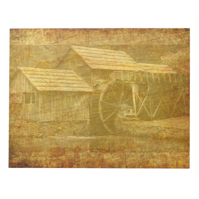 Vintage Vatten Mill Anteckningsblock (Framsida)