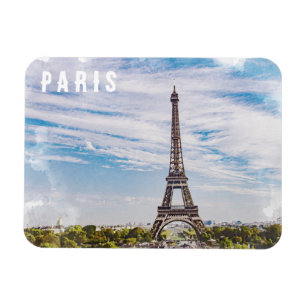 Vintage vattencolor Paris Eiffel torn Magnet