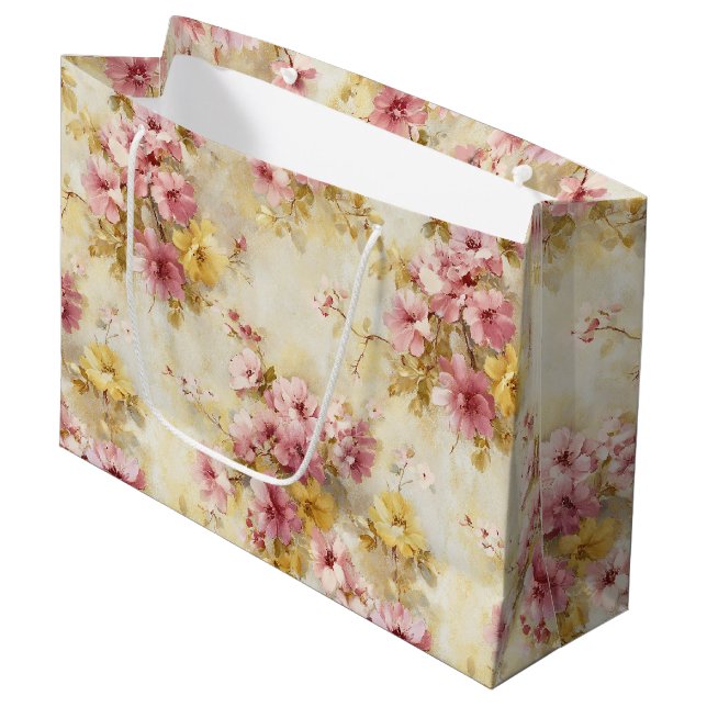 Vintage Vattenfärg Blommönster (Framsidan Vinklad)