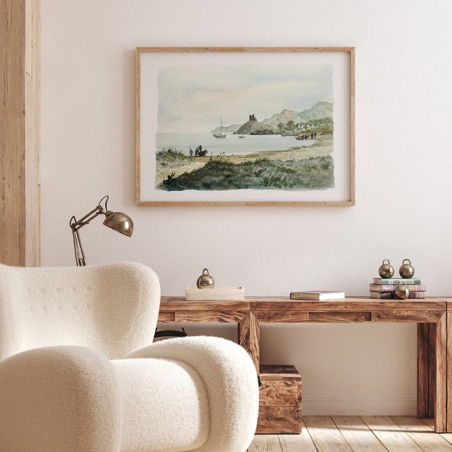 Vintage Vattenfärg, havsyta liggande Poster (Skapare uppladdad)