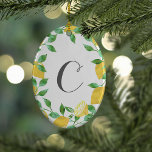 Vintage Vattenfärg Lemon - ursprunglig Ornament<br><div class="desc">Ornament har en skörd av saftiga citroner och pulserande löv i söt vattenfärger. Anpassa med ett inledande eller monogram!</div>