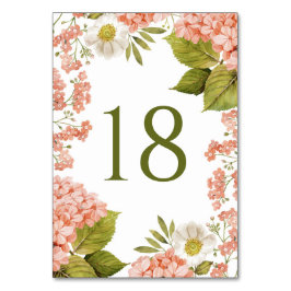 Vintage Vattenfärg Orange Hydrangea Bröllop Bordsnummer