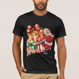 Vintage Vattenfärg Tomte Isdans Jul T Shirt