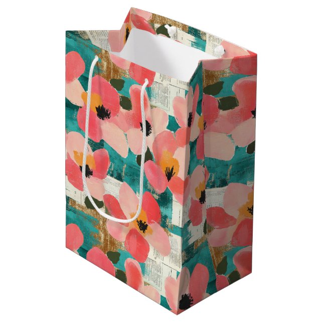 Vintage Vattenfärgad Blommigt Abstrakt Mönster (4) (Framsidan Vinklad)