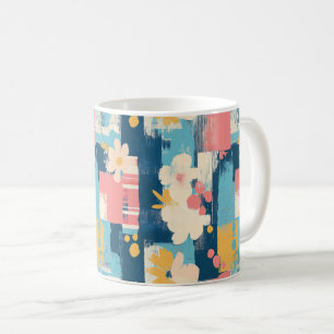 Vintage Vattenfärgad Blommigt Abstrakt Mönster (5) Kaffemugg