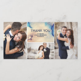 Vintage Vattenfärger Elegant bröllop Tack Kort