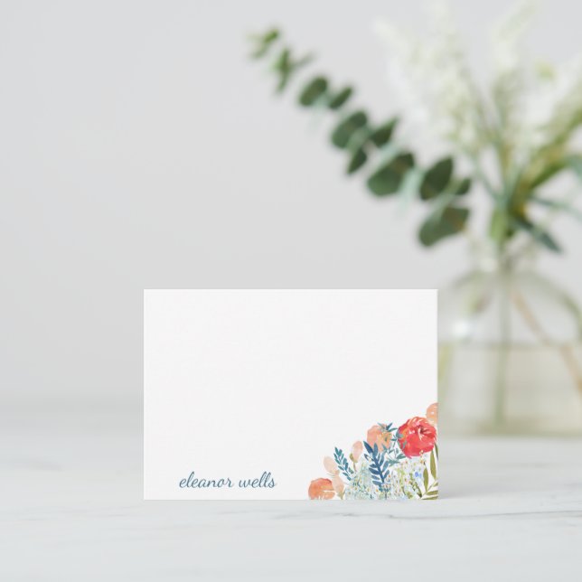 Vintage VattenfärgsBlommigtar Personlig Stationeri Anteckningskort (Stående Fram)