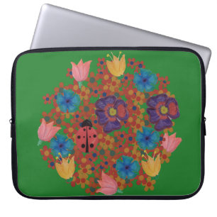 vintage vattenfärgsblommor mönster laptop fodral