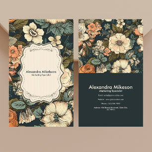 Vintage Vattenfärgsblommor, Professionell Visitkort