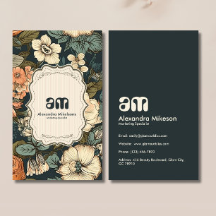 Vintage Vattenfärgsblommor, Professionell Visitkort