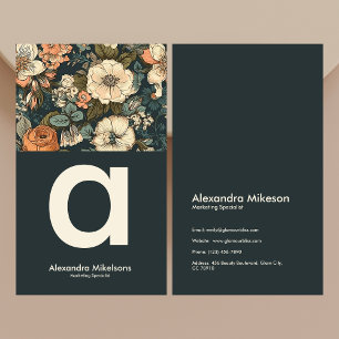 Vintage Vattenfärgsblommor, Professionell Visitkort