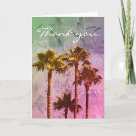 Vintage Vattenfärgsfärgad Tack Handflatan Träd Fär Kort