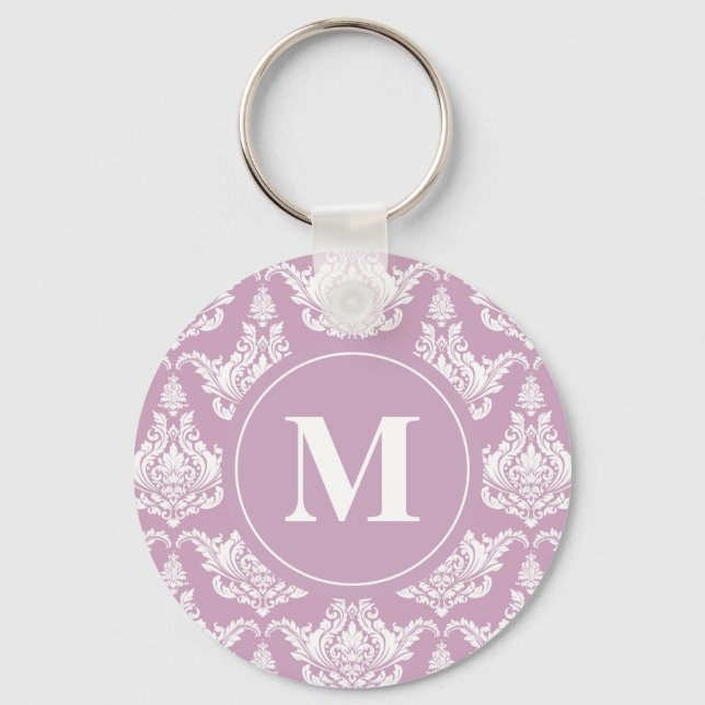 Vintage Vattenfärgsfärgkedja för Lila i monogram Nyckelring (Framsida)