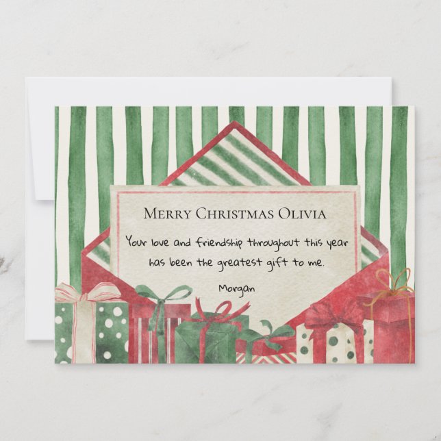 Vintage Vattenfärgskrapbok - jul Julkort (Framsida)