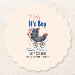 Vintage vattenfärgspram det är barndusch underlägg papper