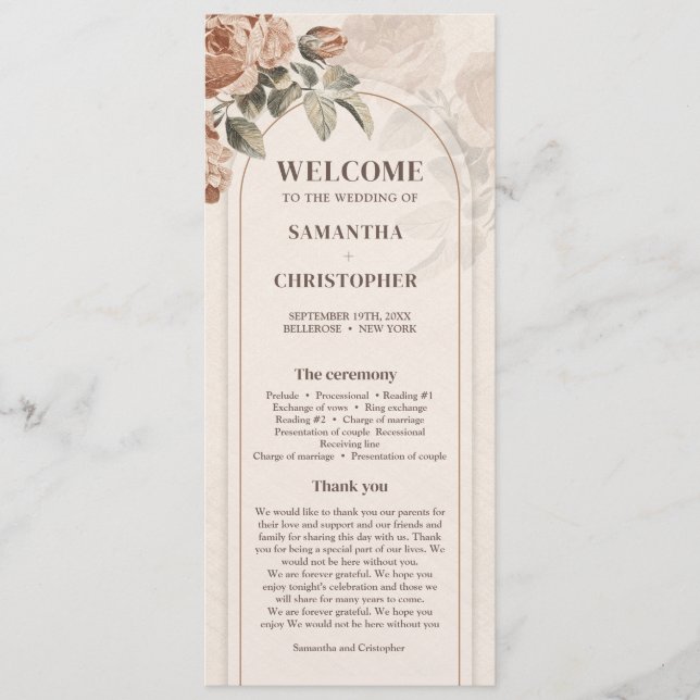 Vintage vattenfärgsprogram Terracotta ro Program (Framsida)