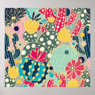 Vintage Vattenfärgspumpkin: Mönster hösten Poster