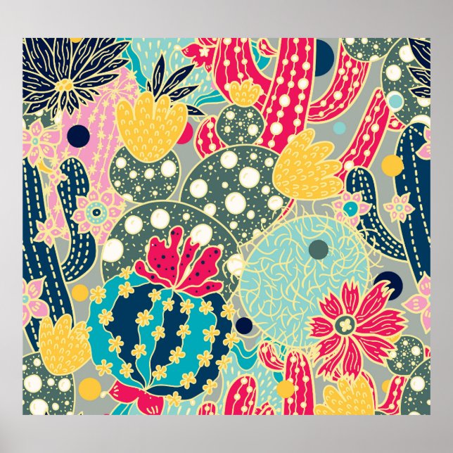 Vintage Vattenfärgspumpkin: Mönster hösten Poster (Framsidan)