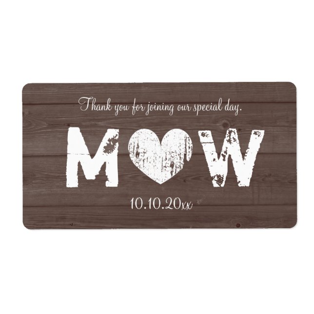 Vintage vattenflaska etikett på  bröllop fraktsedel (Framsidan)