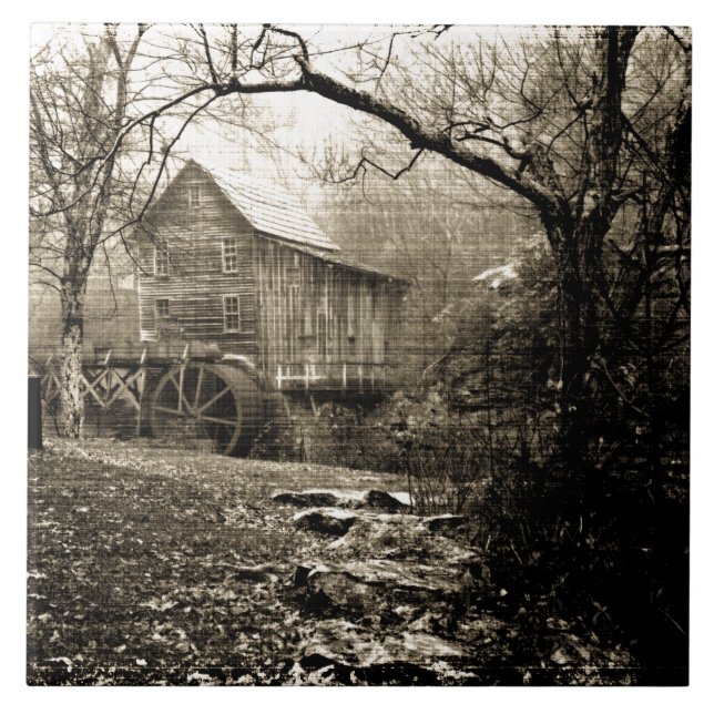 Vintage Vattenhjul Kakelplatta (Framsidan)