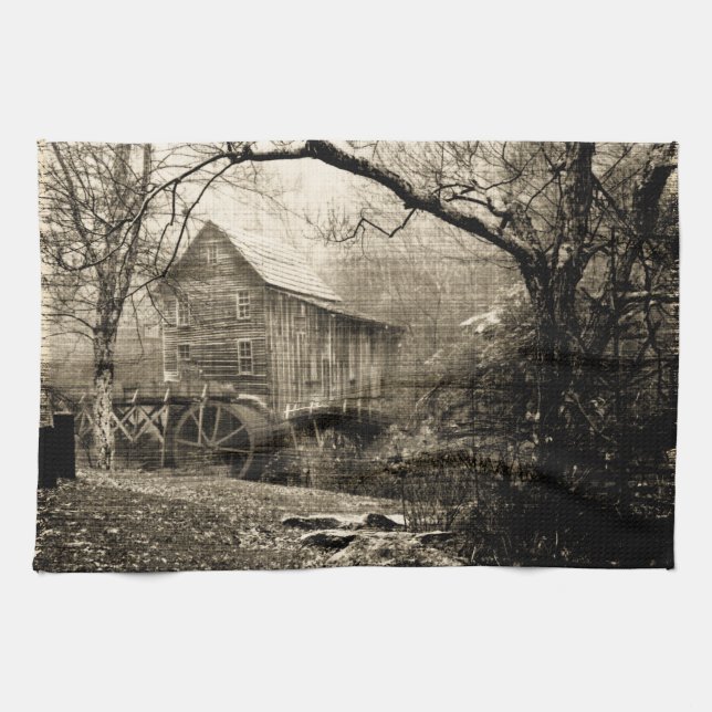 Vintage Vattenhjul Kökshandduk (Horisontell)