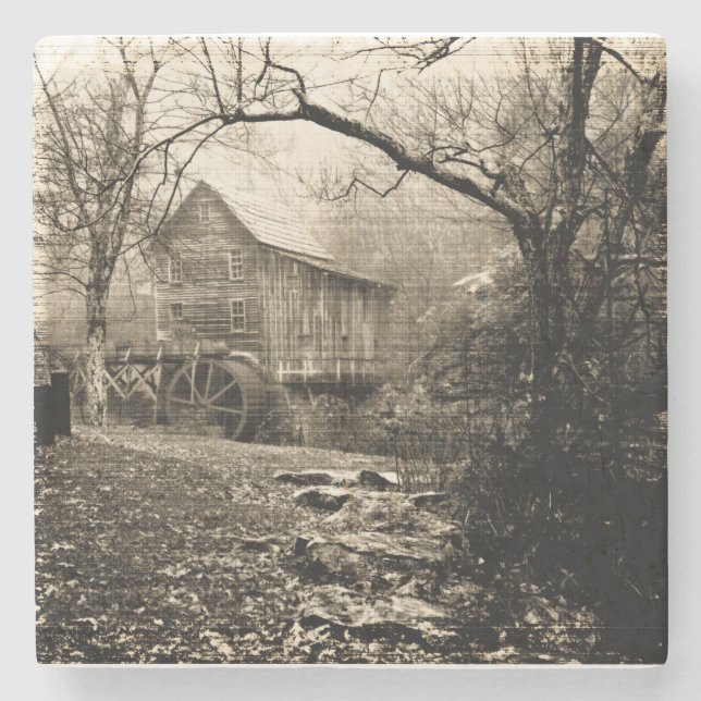 Vintage Vattenhjul Stenunderlägg (Framsidan)