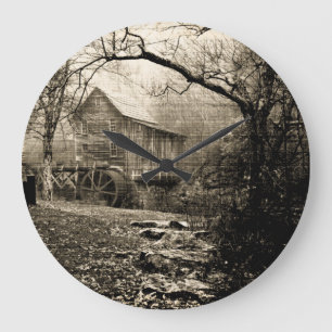 Vintage Vattenhjul Stor Klocka