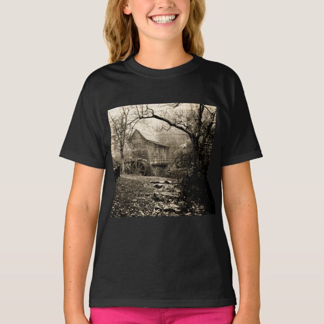 Vintage Vattenhjul T Shirt (Framsida)