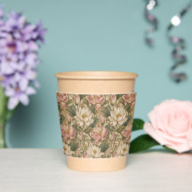 Vintage Vattenlotus Botaniskt Blommönster