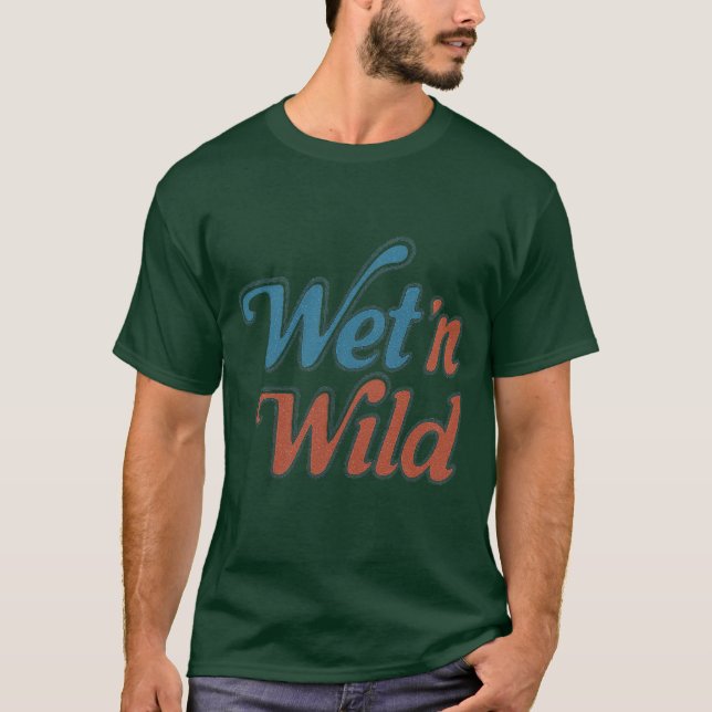 Vintage vattenpark Wet Wild T Shirt (Framsida)