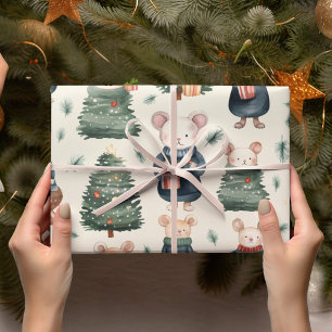 Vintage Vattensfärgad julmus Presentpapper
