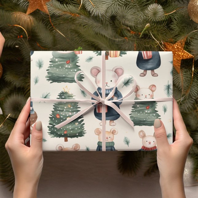 Vintage Vattensfärgad julmus Presentpapper (Skapare uppladdad)