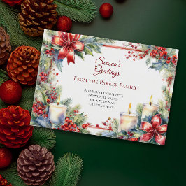 Vintage Vattenskort för Helgdag av julfärg Julkort