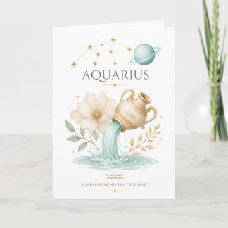 Vintage Vattumannen Zodiak Astrologi Horoskop Teck Kort