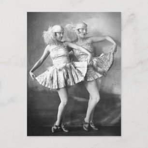 Vintage Vaudeville Dancers Retro Glam Vykort