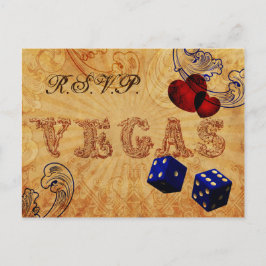 vintage Vegas bröllop OSA Inbjudan Vykort