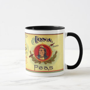 Vintage Vegetabiliska etiketter - ärter Mugg